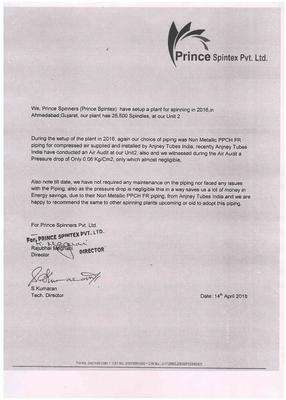 PRINCE SPINNERS PVT. LTD.